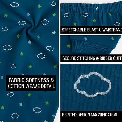 Maatritv Kids' Pure Cotton Pajama - Starry Night Print